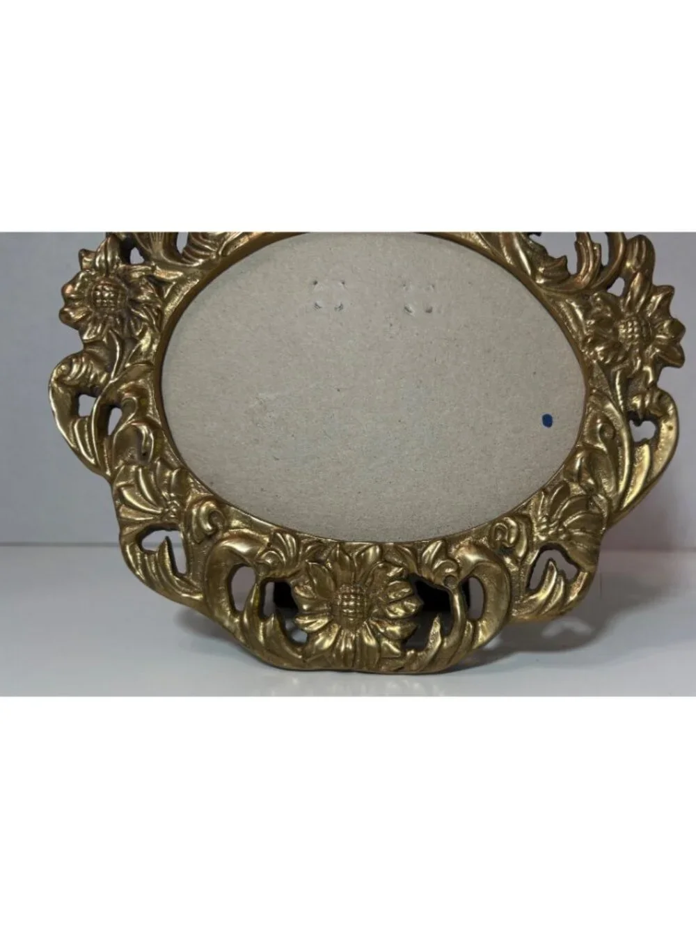 Vintage Solid Brass Ornate Floral Picture Photo Frame Floral